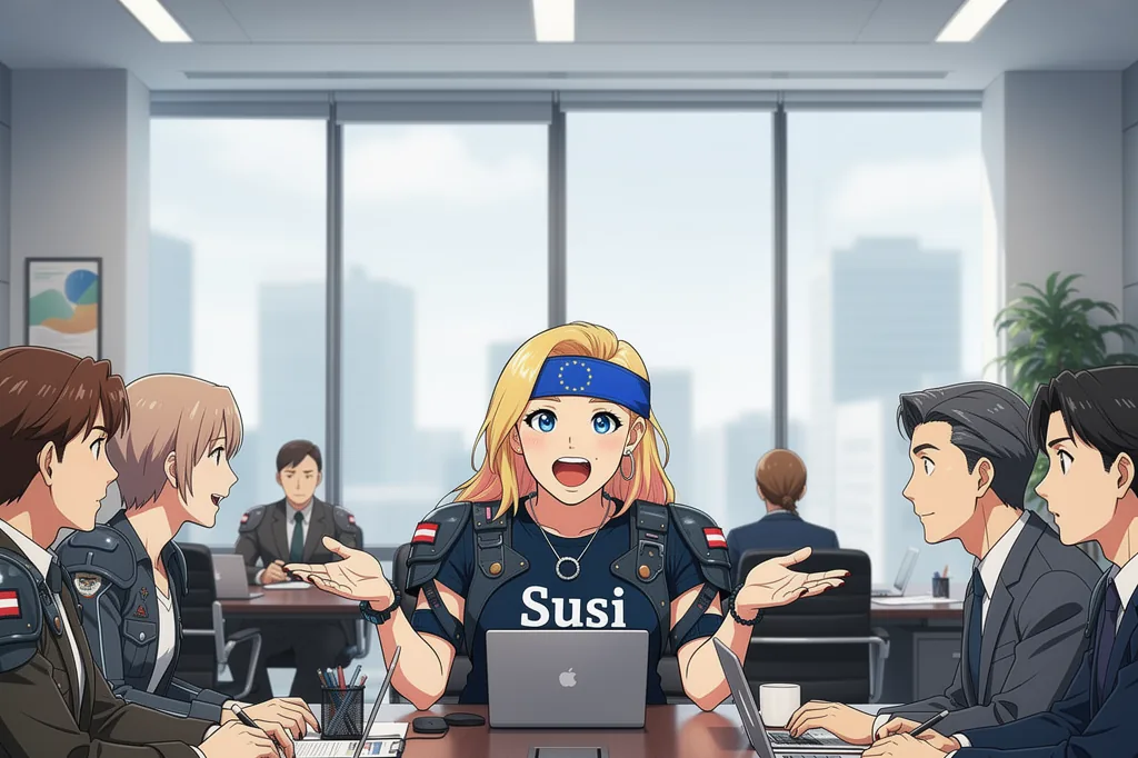 Susi in einer Konferenz mit mehreren Teams eines Unternehmens